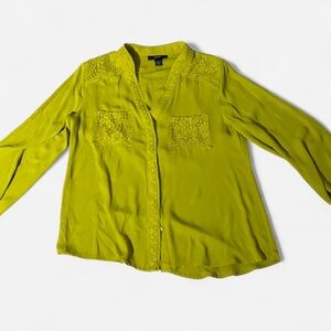 Alfani Vibrant Green Lace Blouse